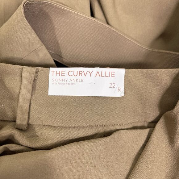 Lane Bryant Curvy Allie 22 R Skinny Ankle Tan Trousers Stretch Comfort Mature - Picture 7 of 11